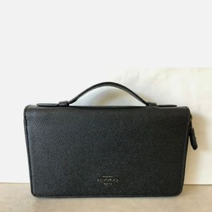 Coach mens Double Zip Travel Organizer Leather